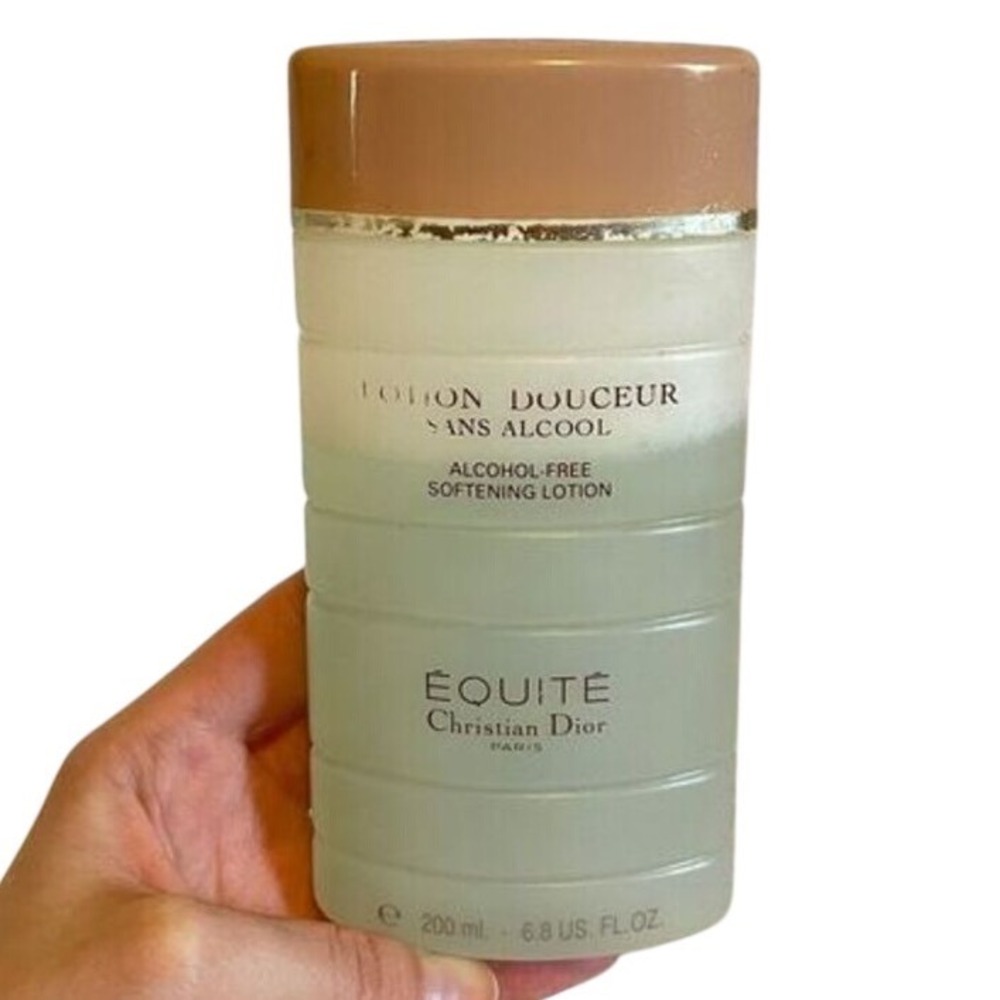 Equite by Christian‎ Dior softening lotion alcohol free 6.8 oz 200 ml open vtg